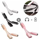 2 в 1 аудио патч-корд Type-c до 3,5 мм Aux аудио зарядный кабель адаптер сплиттер для наушников Разъем для наушников адаптеры-Конвертеры