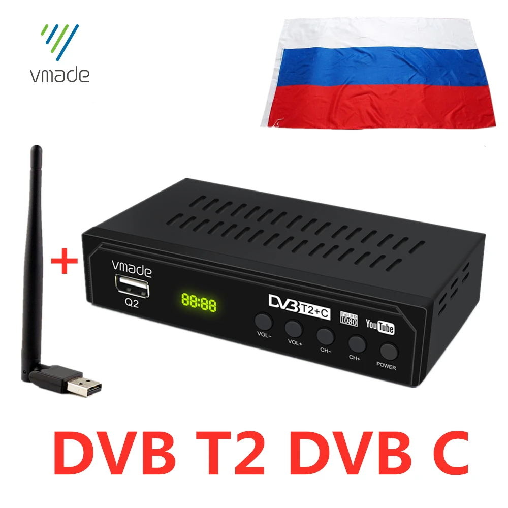 Русский DVB T2 ТВ тюнер коробка для цифровой приемник dvb c Wi Fi DVBT2 C Декодер каналов