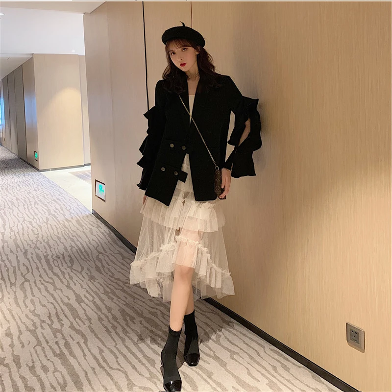 Слегка толстый мм Ранняя осень большой размер женский костюм куртка жир чистая