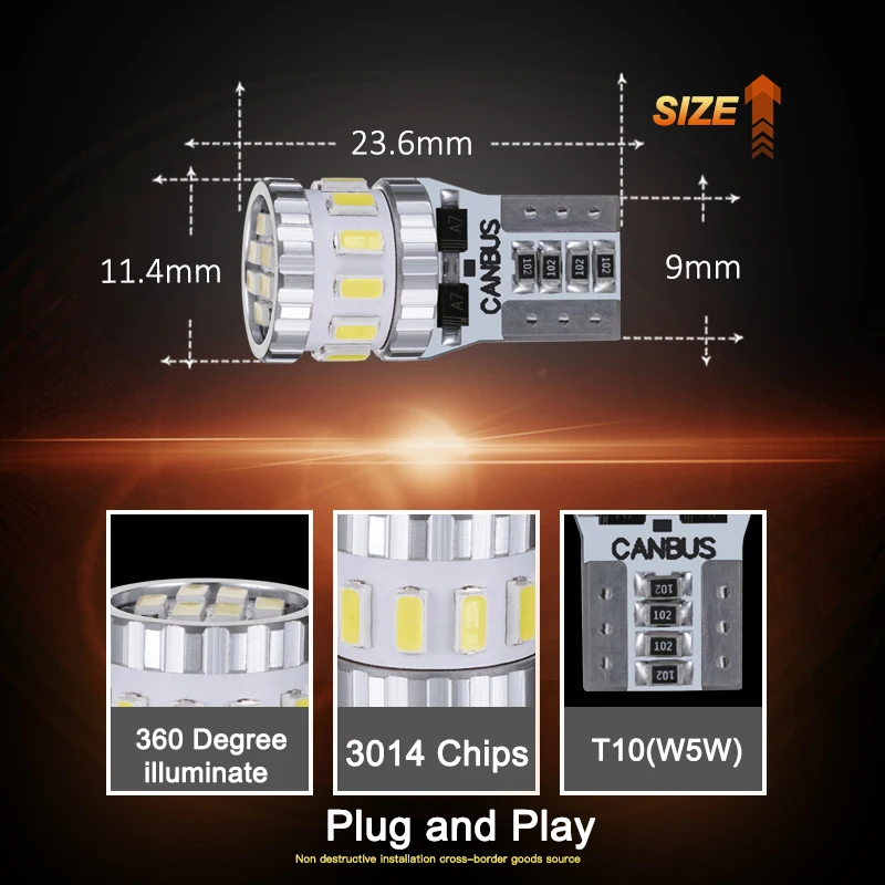 JIACHI 6 шт. высокой мощности без ошибок Canbus T10 светодиодные автомобильные лампы W5w 194