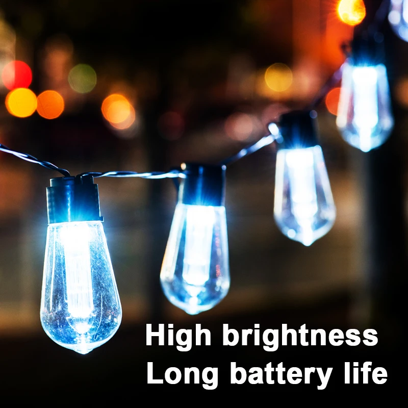 

LED Solar String Lights Outdoor Decoration Light Bulb IP65 Waterproof Patio Lamp Holiday Garland For Vegetable Garden Furniture
