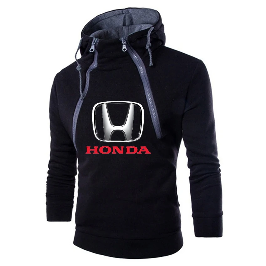 

Honda Car Printed Letters 2021 New Men Fashion Placket Double Zipper Cardigan Hooded Jacket Tide Brand Men WomenAsian Size S-3XL