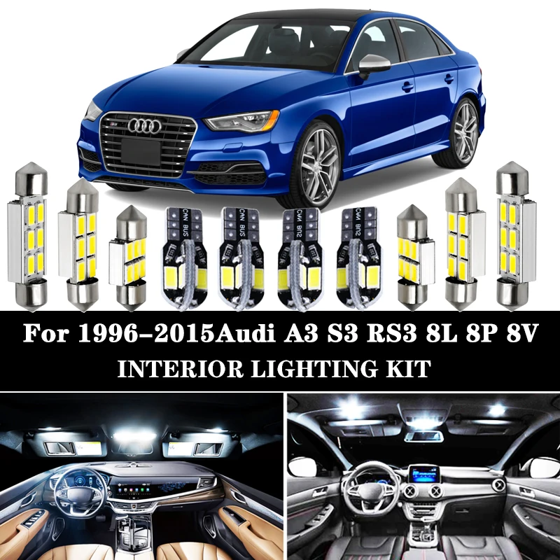 Белый 100% Canbus без ошибок светодиодный купольный светильник для Audi A3 S3 RS3 8L 8P 8V