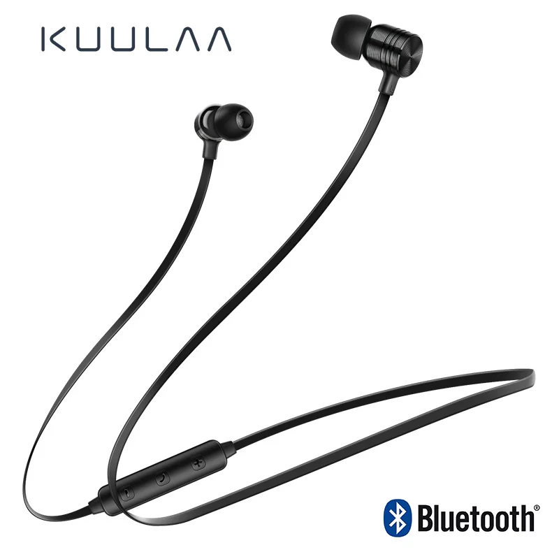 KUULAA Bluetooth наушники беспроводные с шейным ремешком спортивные свободные для