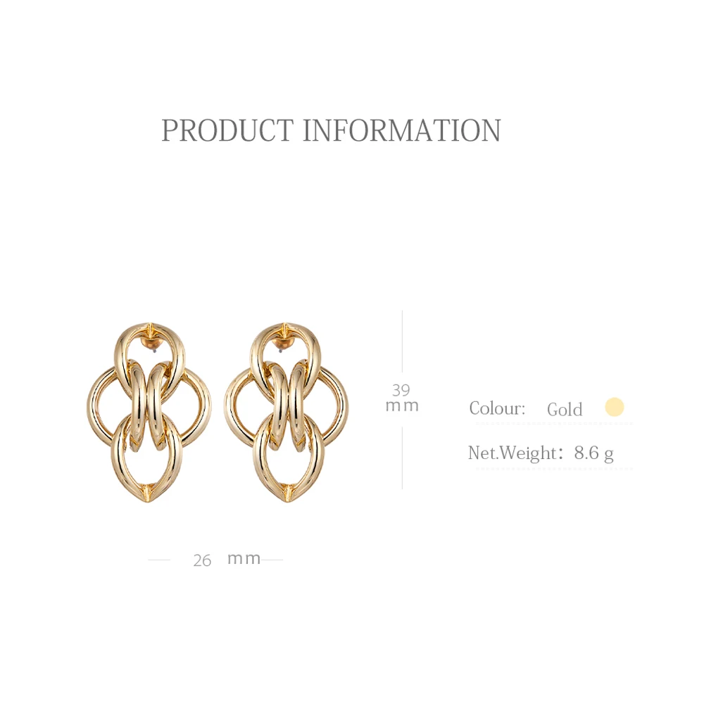 Серьги-гвоздики Yhpup неправильной формы в минималистическом стиле с