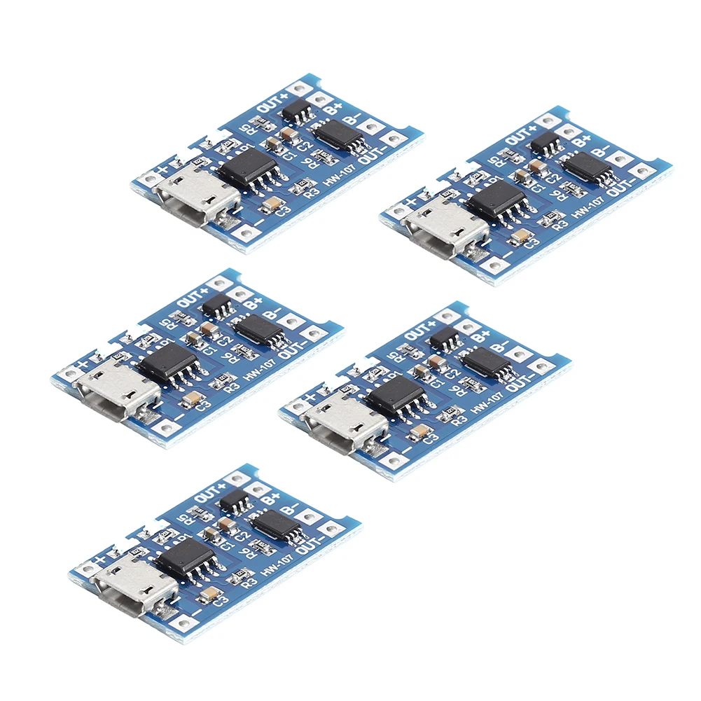 

5Pcs Micro USB 3,7-4,2 V 18650 модуль зарядного устройства литиевой батареи Board с двойной защитой DIY Power Bank