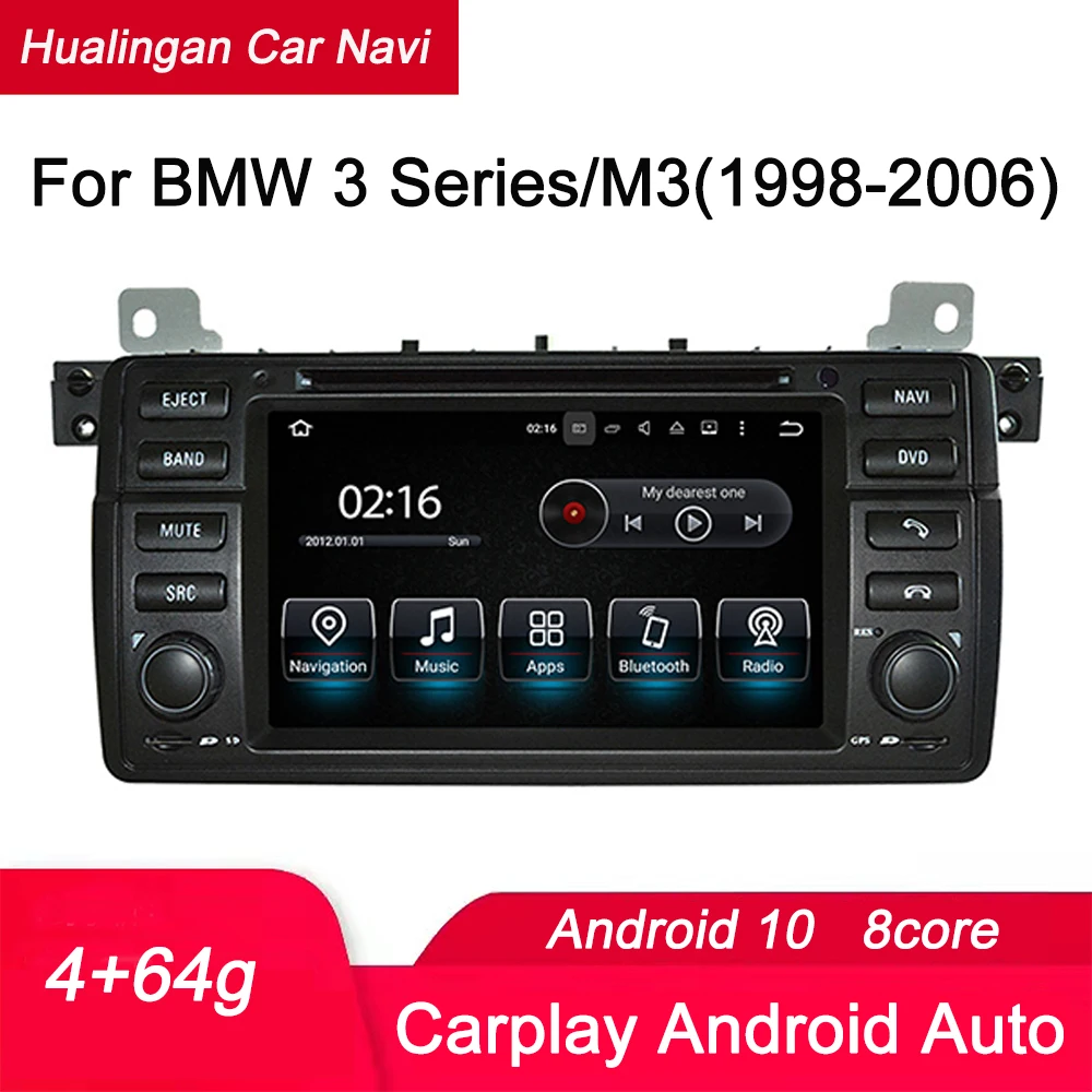 Car GPS Navigation Android 10 Multimedia Navigator for Cars Car Stereo Radio Carplay for BMW 3S E46(1998-2005)/M3(1998-2006))