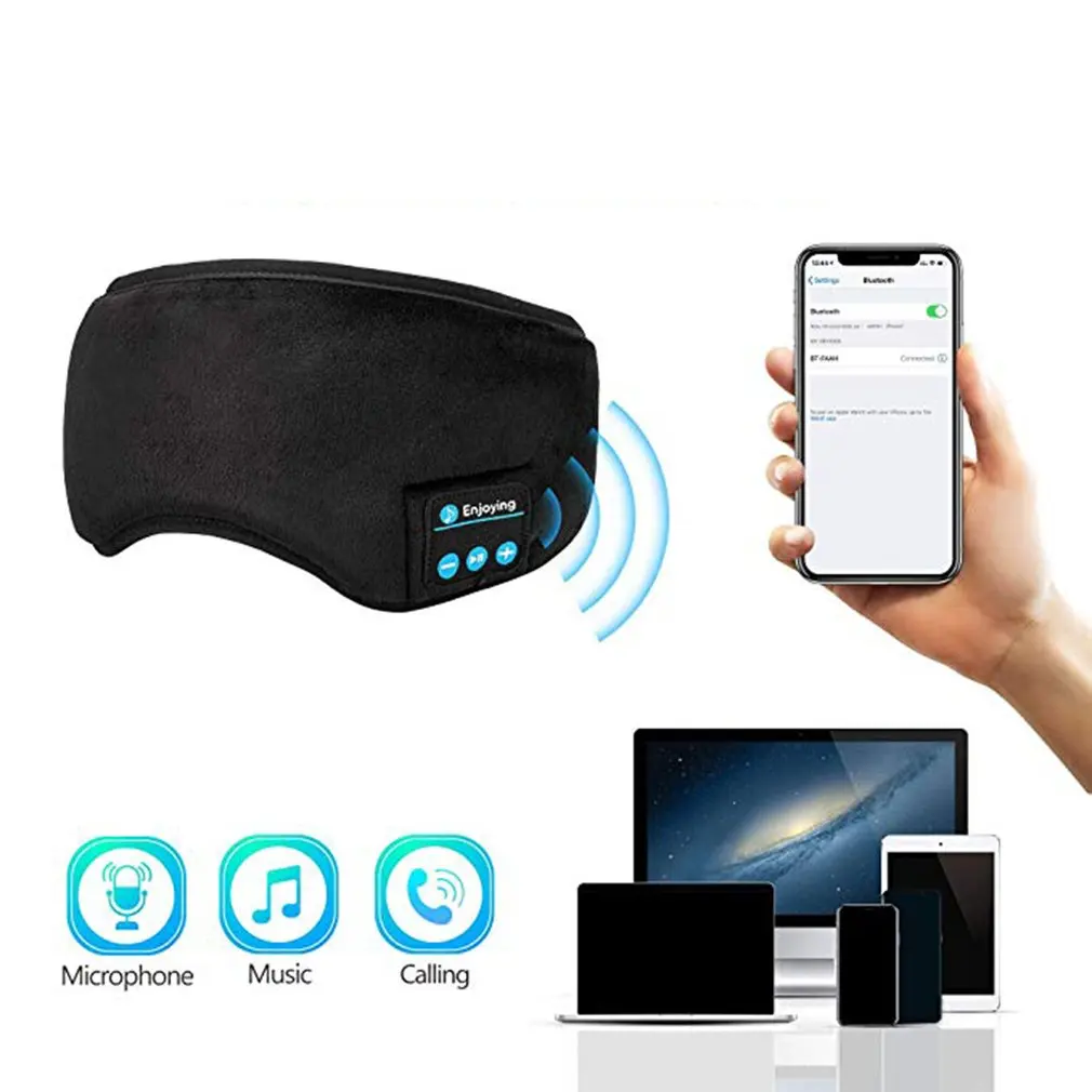 Wireless Bluetooth Stereo Sleeping Earphone Comfortable Washable with Built-in Headphones for Eye Mask Headset | Электроника