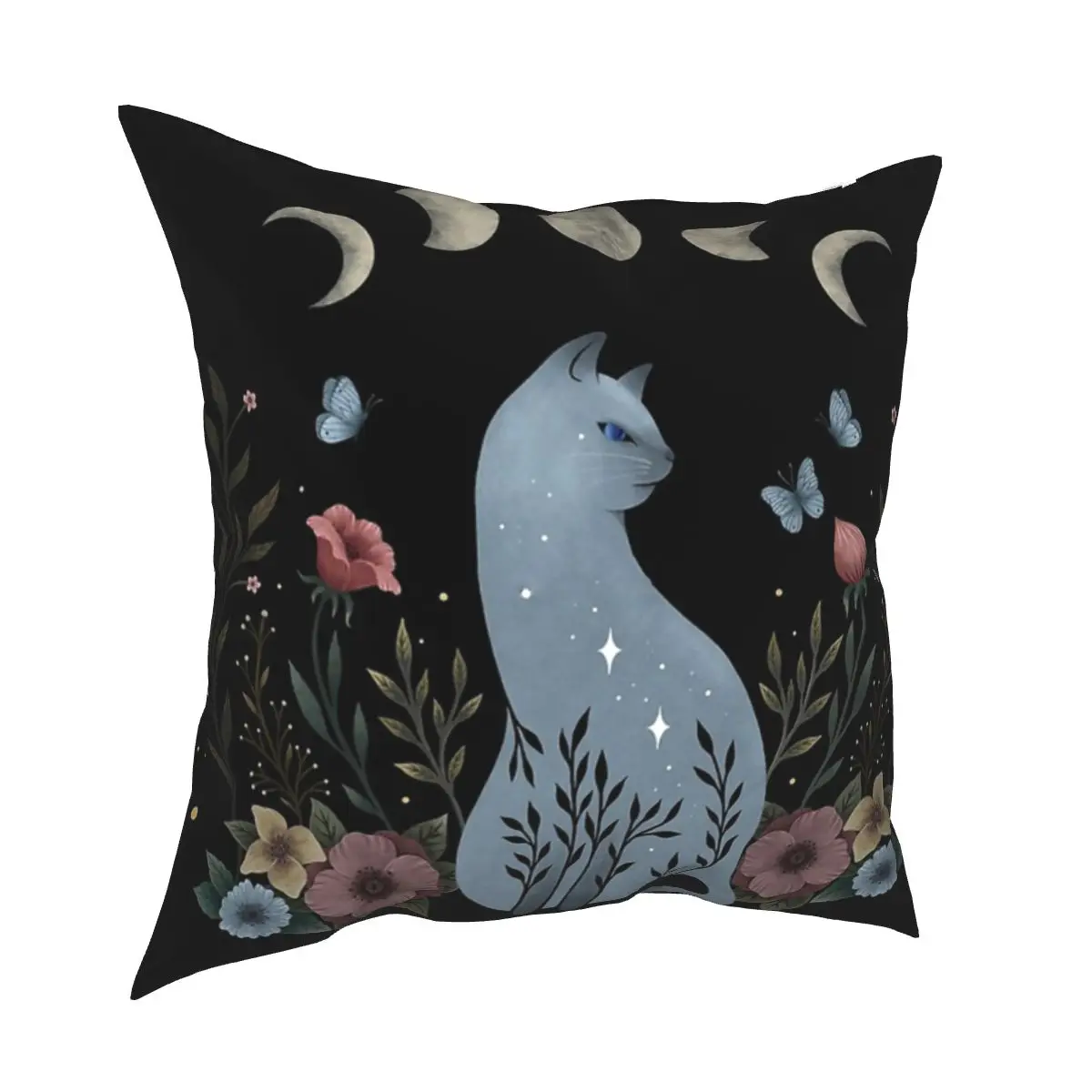 

Pillowcase Cat On The Hill beautiful flower Soft Polyester Cushion Cover Decoration Bed Pillow Case Cover Zipper 45X45cm