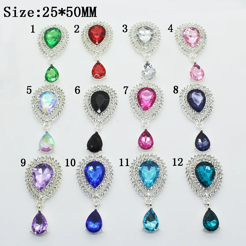 mix YWXINXI Горячая новинка плоская задняя брошь 5pcs25*50 мм сплав стекло Кристалл DIY ювелирные аксессуары украшения цена - Окраска металла: mix