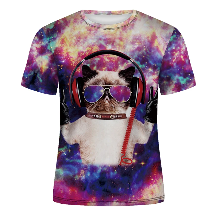 Новинка 2020 3D футболка с милым котенком кошкой едой тако пиццей Забавные топы