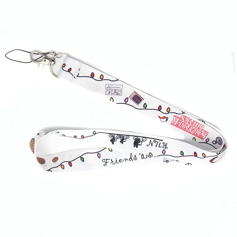 white V221 1 шт. странные вещи брелок Lanyards держатель удостоверения личности ID карта пройти мобильный телефон USB бейдж держатель ключевой ремень - Окраска металла: white
