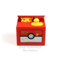 pokemon figure toys anime electronic money box pikachu steal coin piggy bank money safe box pokemon figure gift for children