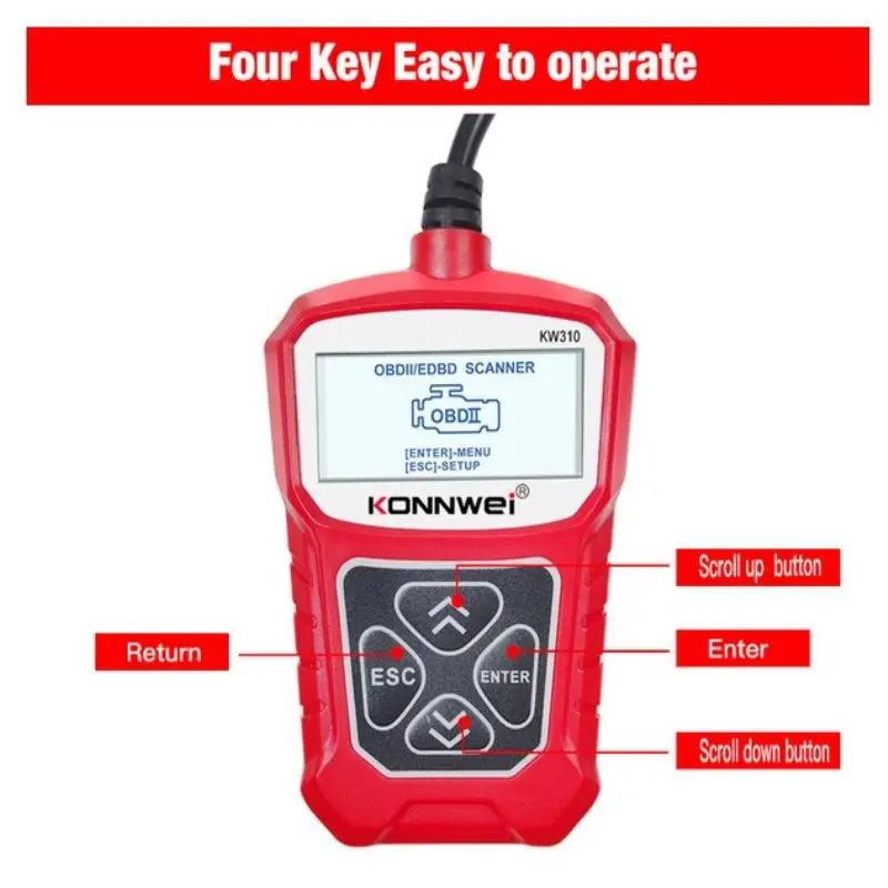 

Car OBDII Fault Code Reader Diagnostic Scanner Erase Engine Check Tester