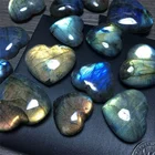 1-5 см натуральный кристалл, аметист, лабрадорит в форме сердца, синий органический камень, Любовное сердце, грубые камни, украшения, минеральный образец