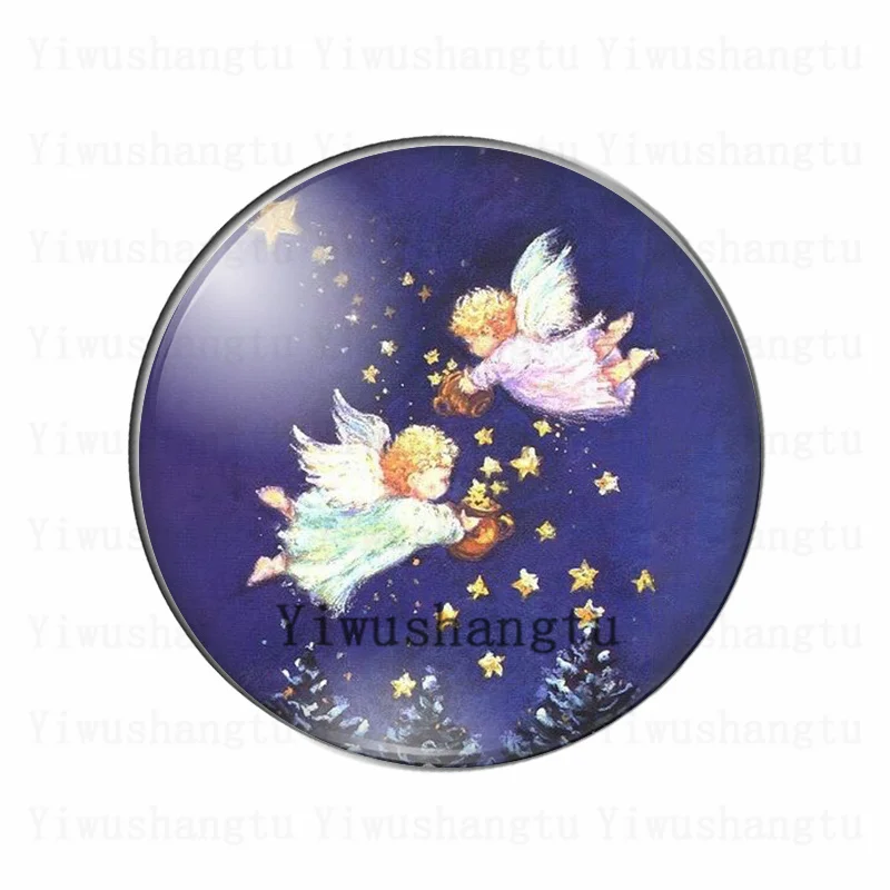 Новый Винтажный круглый стеклянный кабошон с рисунком ангела ребенка Луны 12 мм/18