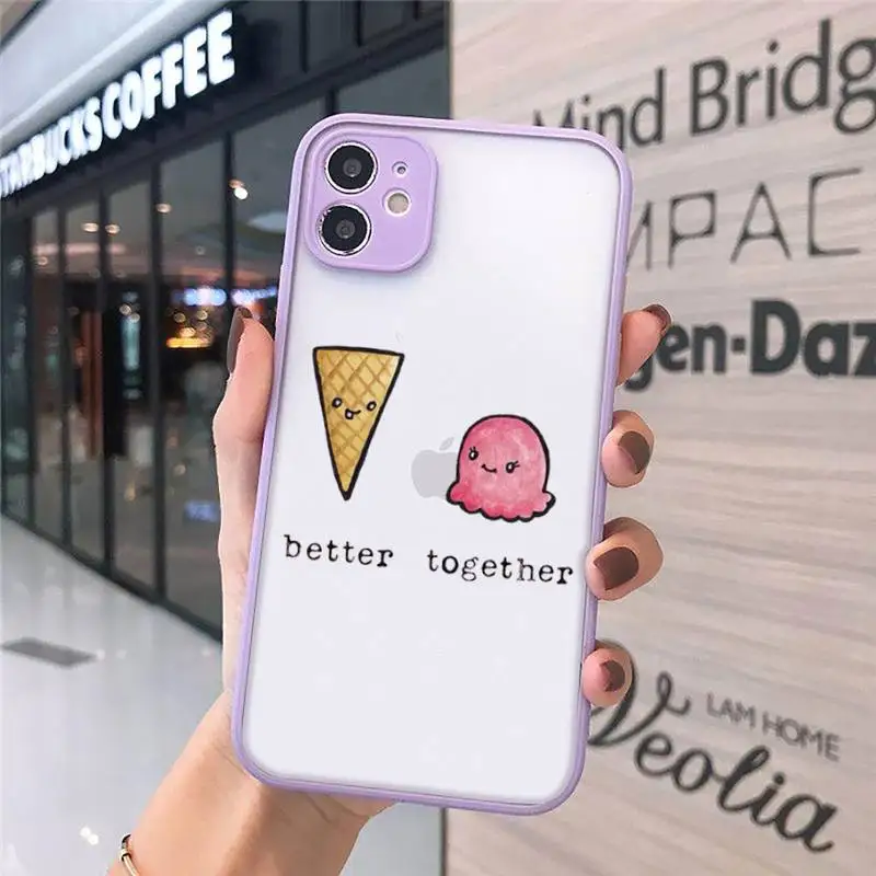 

Friend Milk Biscuits BFF Couple Phone Case matte transparent For iphone 7 8 11 12 plus mini x xs xr pro max cover