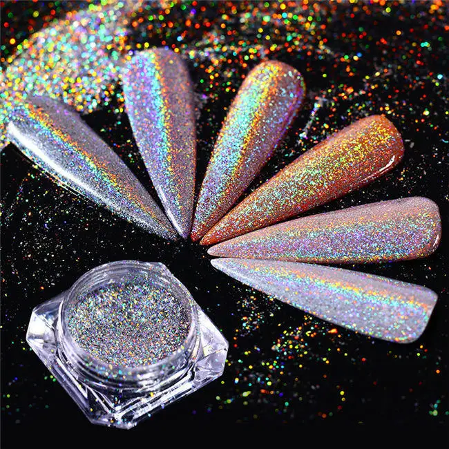 08 0.5g 0.2g Chameleon Nail Glitter Dust Mirror Effect Nail Art Chrome Pigment Holographic Nail Powder Nail Art Decoration - Цвет: 08