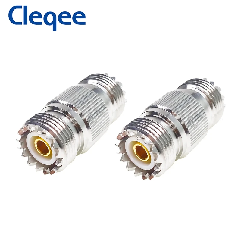 

Cleqee 1pcs RF Connector UHF Female SO239 to UHF Female SO239 RF adapter Coax Coaxial Adapter