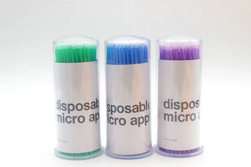 100 шт./лот клей для наращивания ресниц чистящая палочка одноразовые кисти макияжа