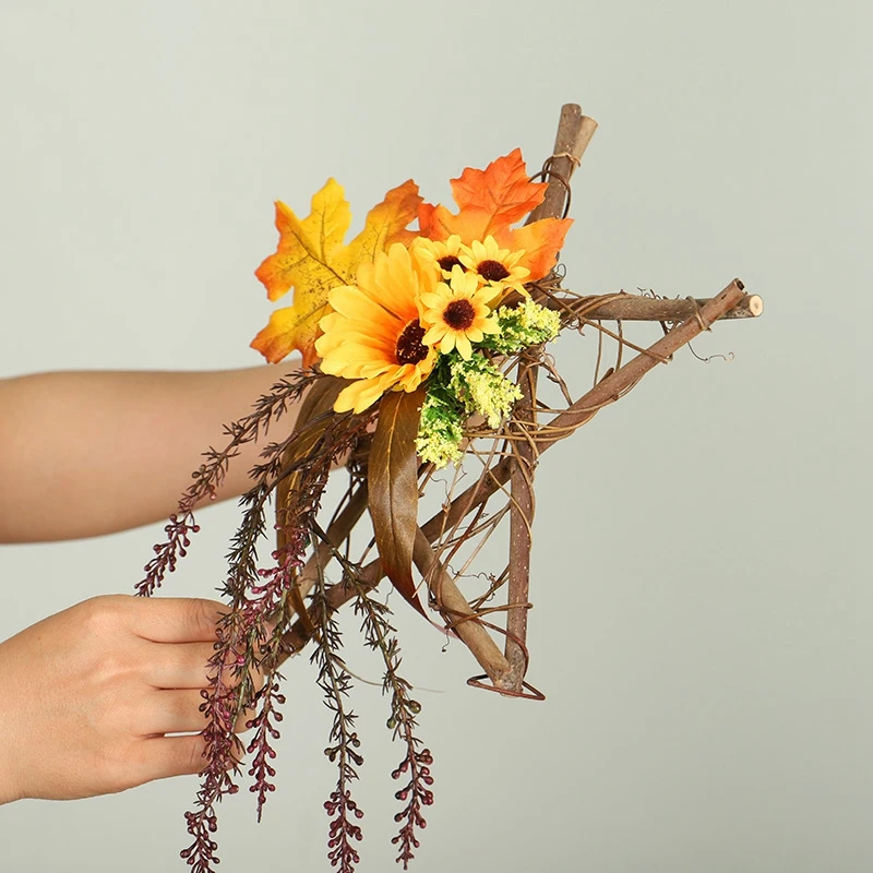 Подсолнух деревенский дом Декоративные искусственные венок из подсолнухов для