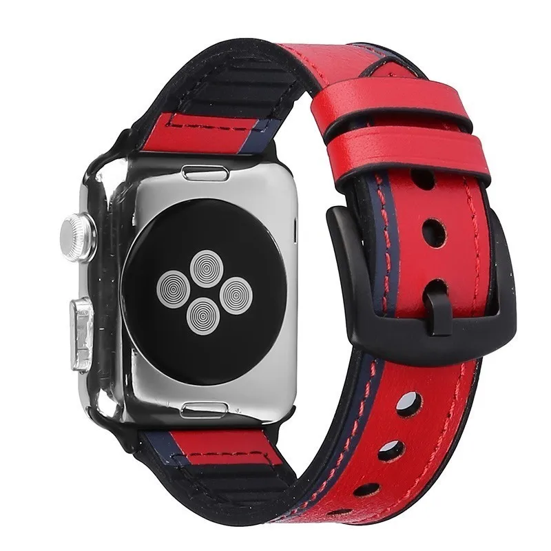 Кожаный силиконовый ремешок для apple watch 44 мм серия 4 3 2 1 ремешок для iwatch 38 мм 42 мм браслет умные аксессуары замена запястья