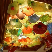 high quality multi color murano glass flower ceiling lights hot sale hanging plates for home
