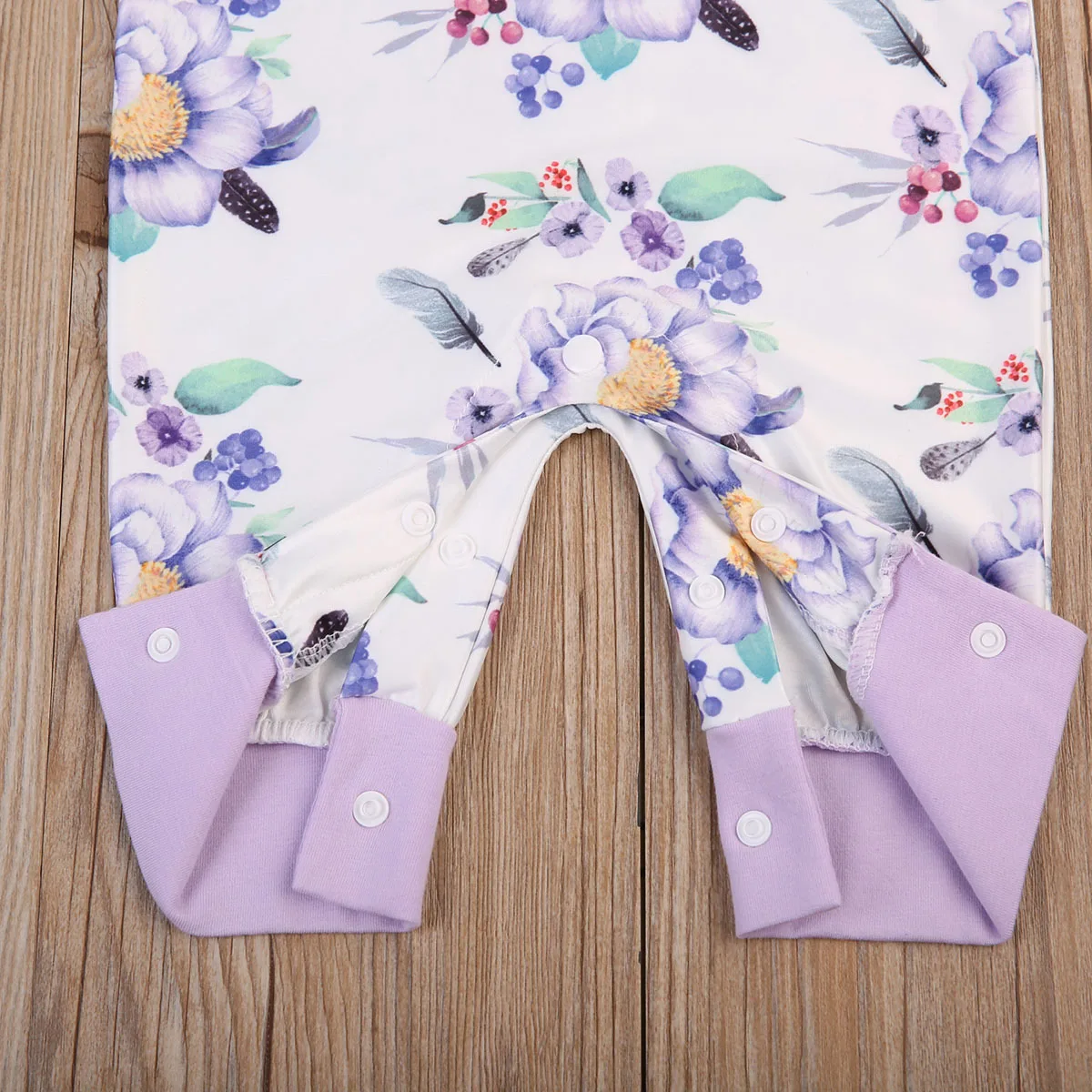 toddler Newborn Baby Girls Cotton Romper printed floral Jumpsuit Clothes Outfits long purple sleeve Rompers for baby girls | Мать и