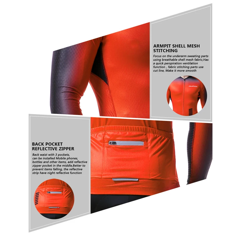 Мужская Профессиональная веломайка PHMAX с длинным рукавом одежда для езды на