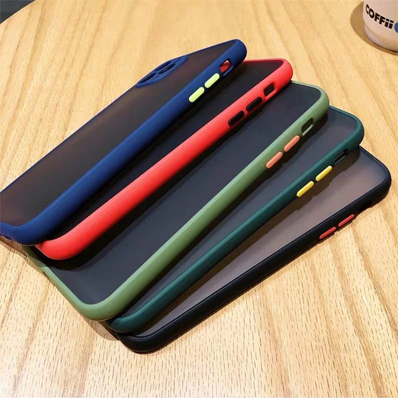 Стильный хит цвет матовое покрытие защита Гибридный чехол для чехла iPhone 12 11 Pro Max SE
