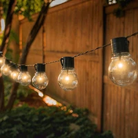 solar led retro transparent bulb string lights outdoor waterproof christmas fairy lights garland garden wedding decoration lamp