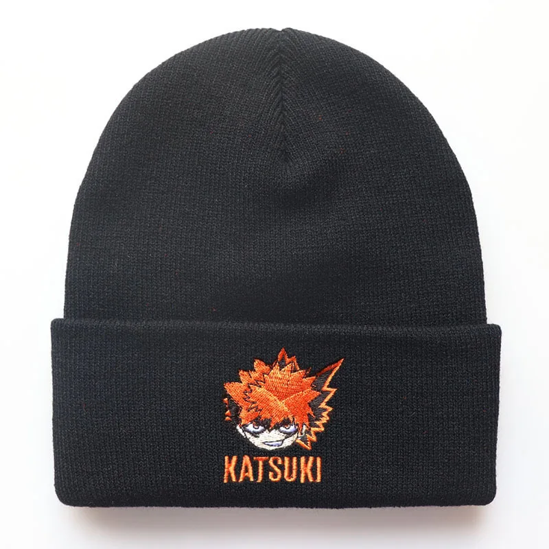 My hero academia Cartoon Anime embroidery Knitted hat Midoriya Izuku Bakugou Katsuki character Warm Windproof Caps Christmas gif | Игрушки и