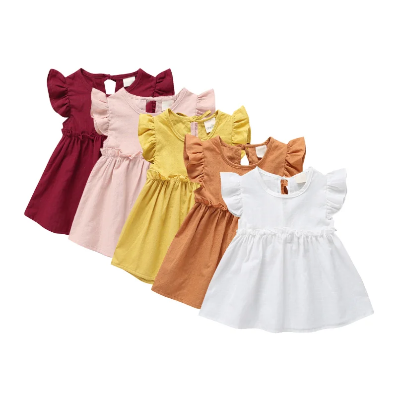 Летнее плетеное платье для маленьких девочек однотонное милое 1 4 лет 2021|Платья| |