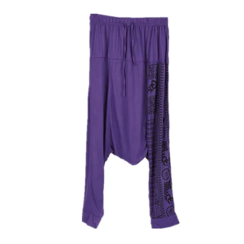 Капри винтажные Свободные мешковатые в стиле бохо, цыганские штаны-алладины, штаны для йоги с принтом тайского племени, мужские шаровары с ремешком на щиколотке, средневековые брюки