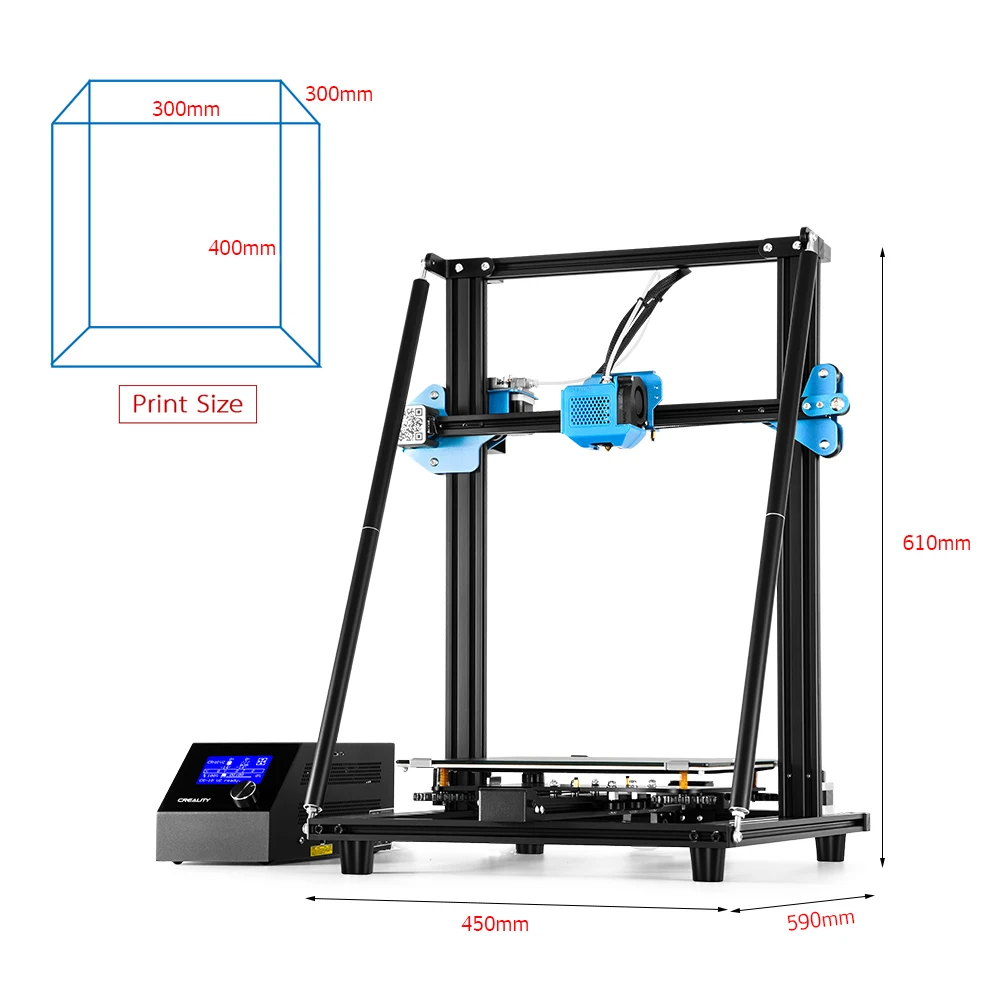 Creality 3D CR 10 V2 принтер v образный профиль 300*300*400 мм Размер Бесшумная материнская
