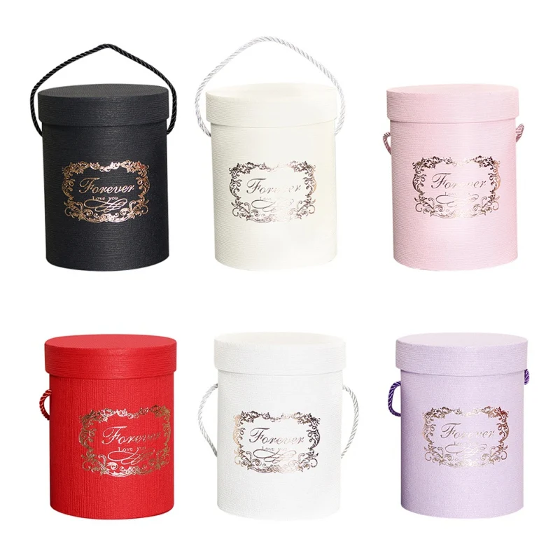 Романтическая круглая Цветочная коробка маленькая с веревкой праздничные