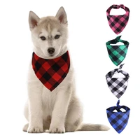 plaid pet dog bandana winter cotton dog bibs scarf washable puppy bandana kerchief bow tie pet grooming accessories