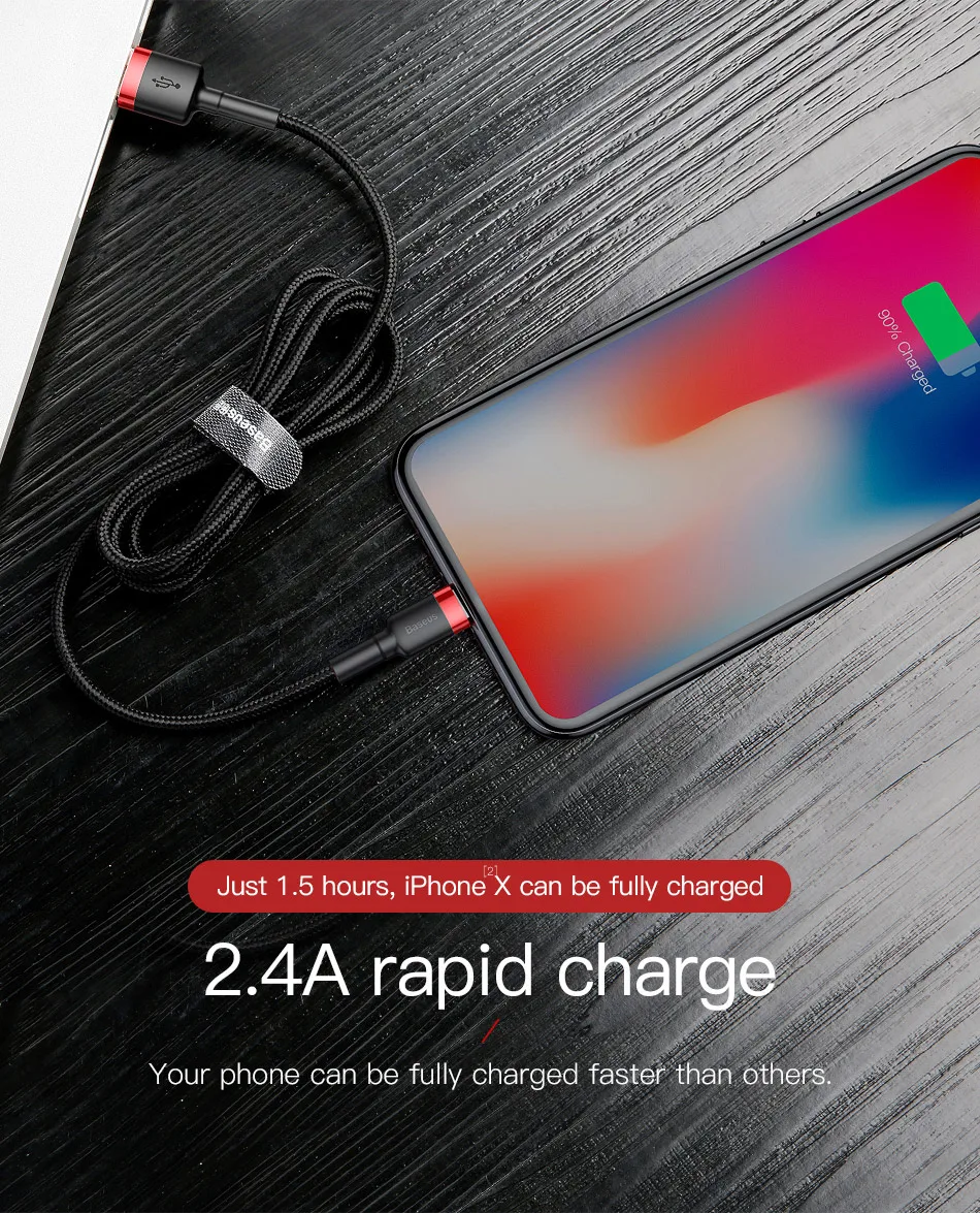 Baseus USB кабель для iPhone 11 XR Xs Max 2.4A кабель для быстрой зарядки 3 м USB кабель для зарядки данных для iPhone X 8 7 Plus зарядный провод