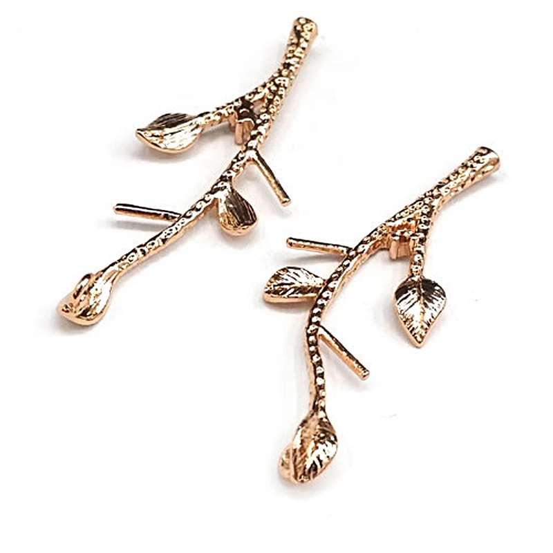 (F796) 10 шт. 36x14 мм цвет шампанского золото латунь ветви дерева Подвески Diy ювелирных изделий Аксессуары оптом