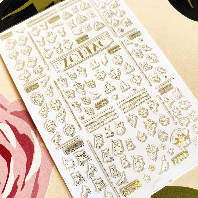 R-087 наклейка для ногтей четырех цветов Созвездие 3D задний клей Наклейка
