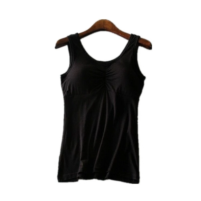 Женский бюстгальтер на бретельках однотонная майка тонких со встроенным