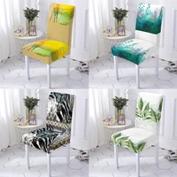 natural scenery style covers for dining chairs chaircover office chair cover plant leaf pattern bar chair covers home stuhlbezug
