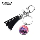 Женская коллекция брелоков для ключей, альбом, постер, фото, стекло, кабошон, подвеска, кожа, аксессуары, креативный подарок, ювелирные изделия