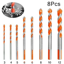8pcs/set 3-12mm Triangle Drill Bit Multi-functional Drill Bit Triangle Drill Hand Tools Home Power Tools Parts Accessories