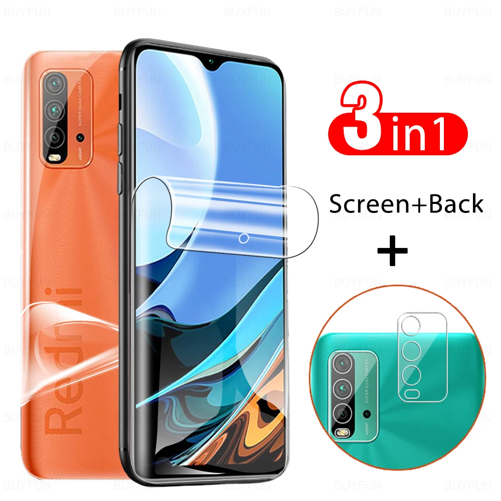 3in1 HD экран защитная задняя крышка из гидрогеля пленка для Xiaomi Redmi 9T 9A 9C Redmi9 9 C T Redmi9t