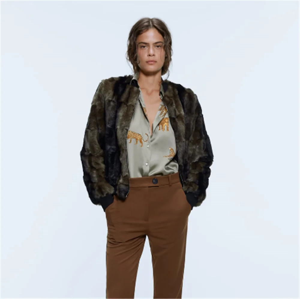 ZA 2019 женская рубашка модная Новая Осенняя Женская драповая с принтом богемная