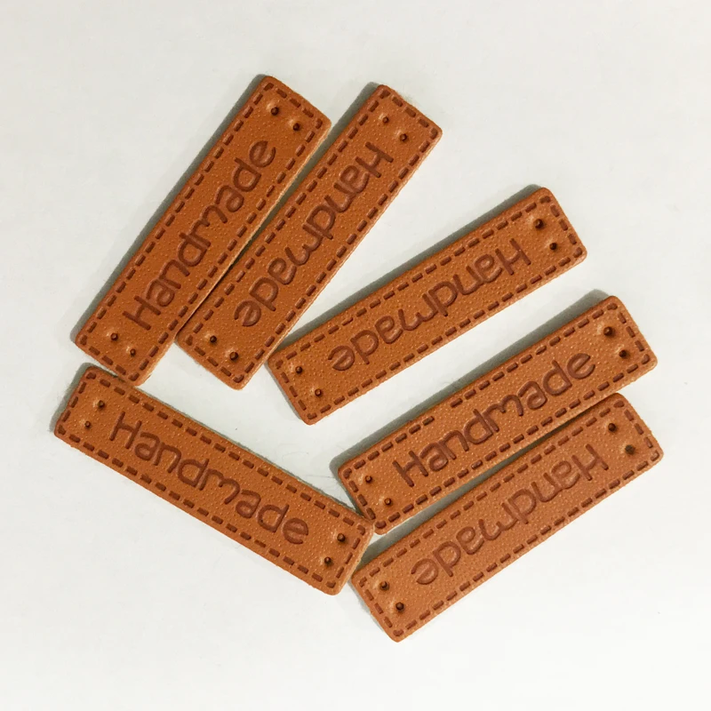 Free Shipping 4 Options Hand Made Leather Labels For Clothes Bags Shoes Handmade Fabric Sewing Tags | Дом и сад