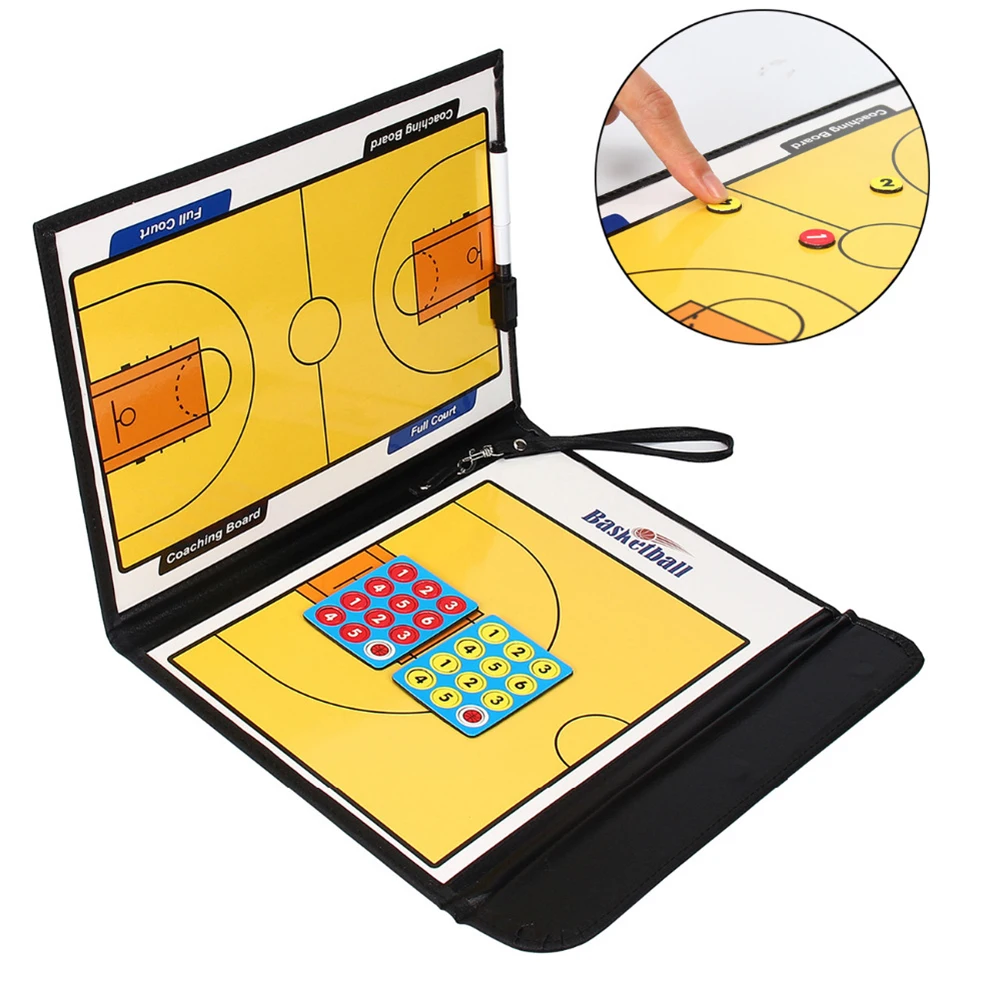 Портативная кожаная Магнитная Складная баскетбольная тактическая доска