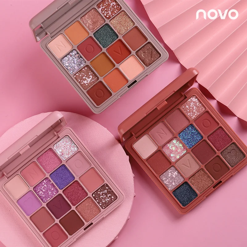

16 Color Eyeshadow Pallete Makeup Brushes Pearly Matte Shimmer Pigmented Easy to Wear Eye Shadow Palette Make Up TSLM1