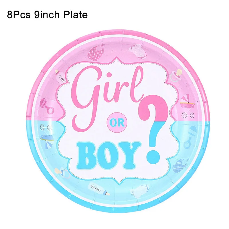 8pcs 9inch plates Набор одноразовой посуды для мальчиков и девочек, детская душевая пластина Салфетка скатерть, вечерние украшения - Цвет: 8pcs 9inch plates